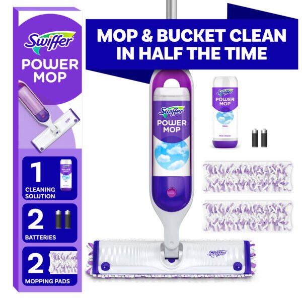 Swiffer Wet Jet Mop, Floor Cleaner for Mopping Wood, Laminate, Tile, Cleaning Set, Fresh Scent